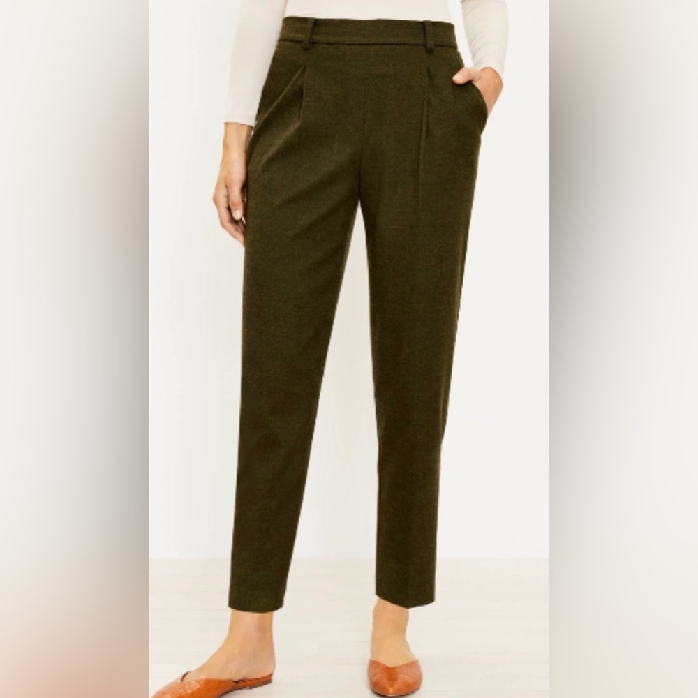 NWT Loft Pull On Tapered Pants in Brushed Flannel (Size S)